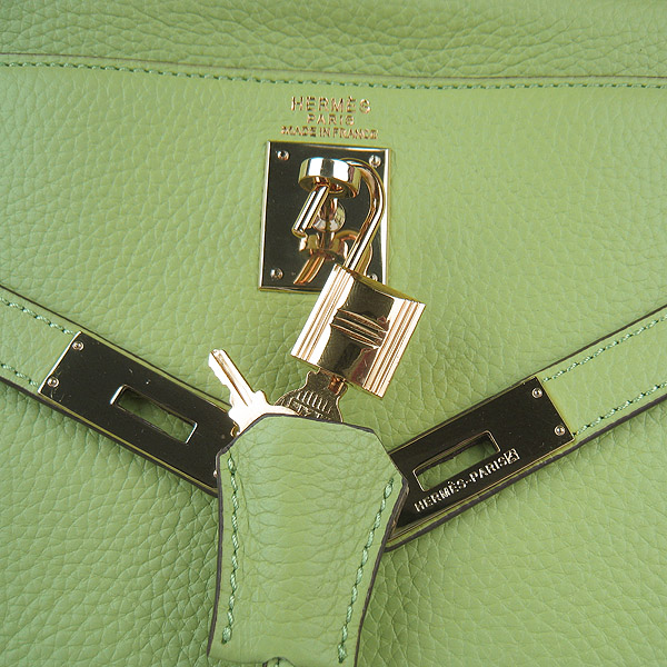 High Quality Hermes Kelly 35CM Togo Leather Bag Green 6308 - Click Image to Close